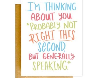 Funny Miss You Card, Funny Card, I Miss You Card, Greeting Card, Thinking of You Card, Funny Card, Love Card, Just Beacuse Greeting Card