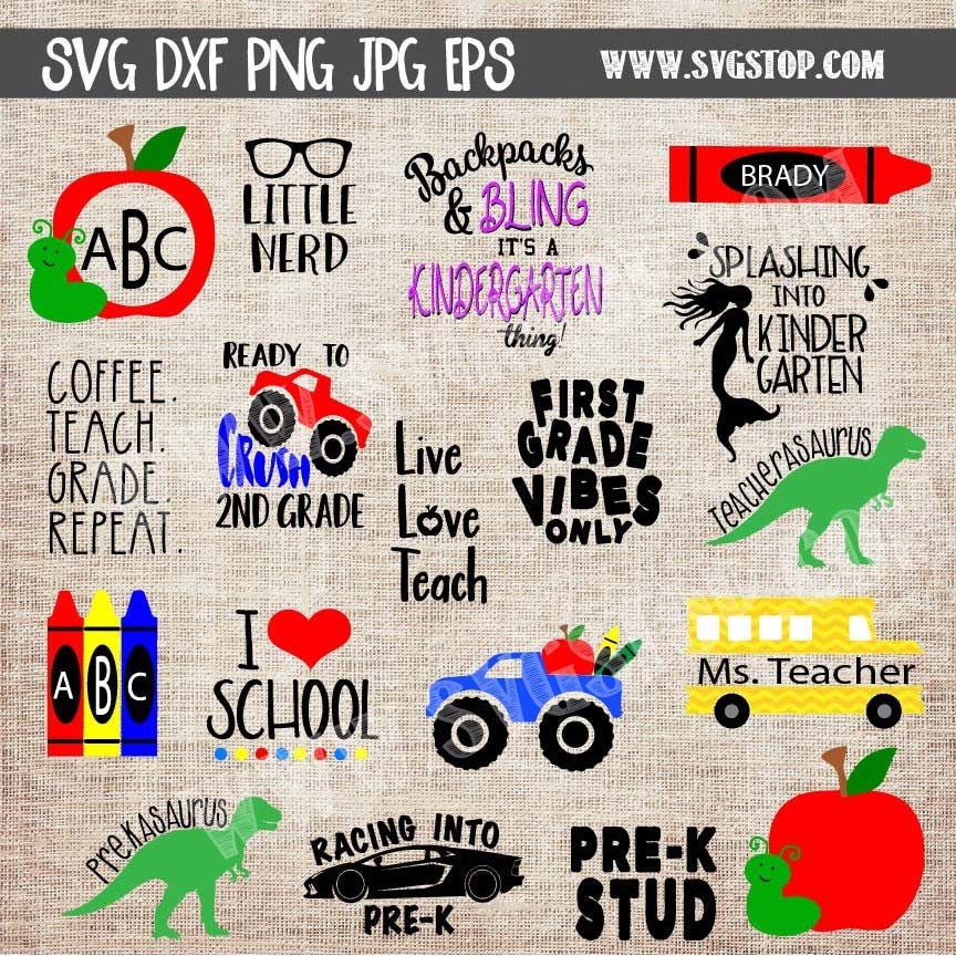 Download Back to School Teacher Bundle Over 50 Designs Svg Dxf