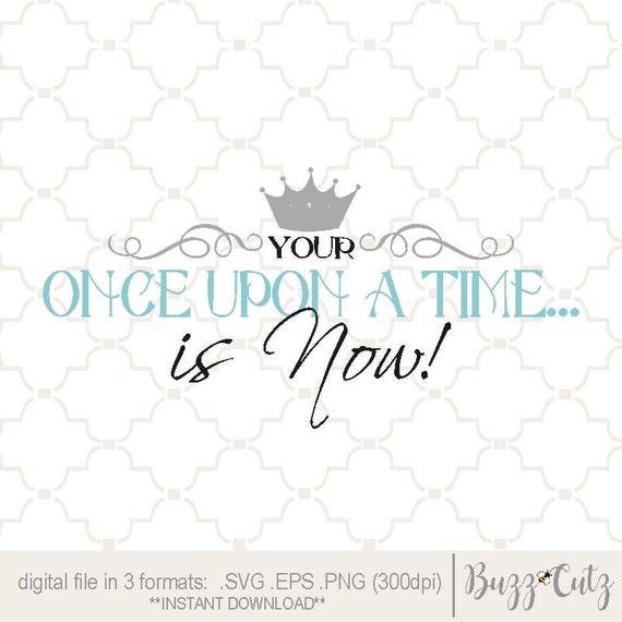 Download SVG Cinderella Once Upon A Time digital clipart with crown PNG