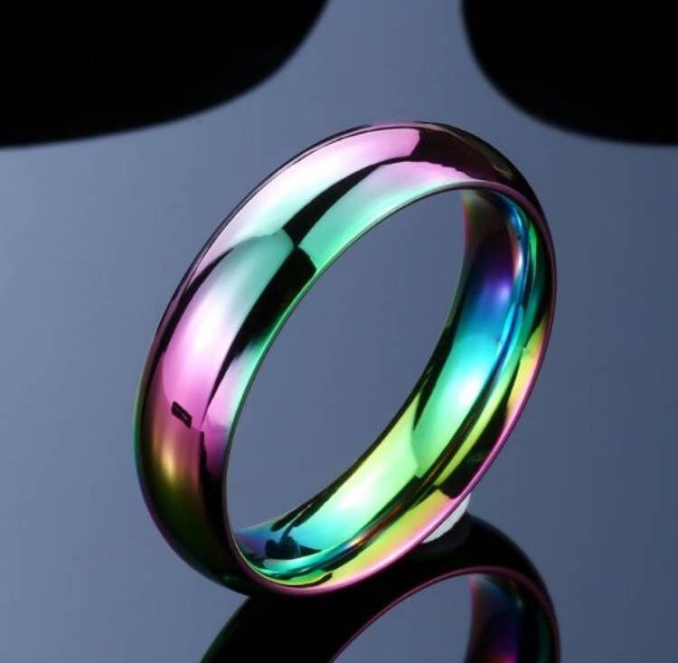 Rainbow Hematite Ring/ Hematite Ring/ Black Hematite/ Rainbow