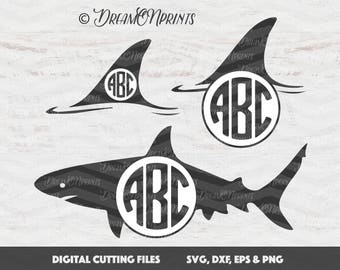 Download Shark monogram | Etsy