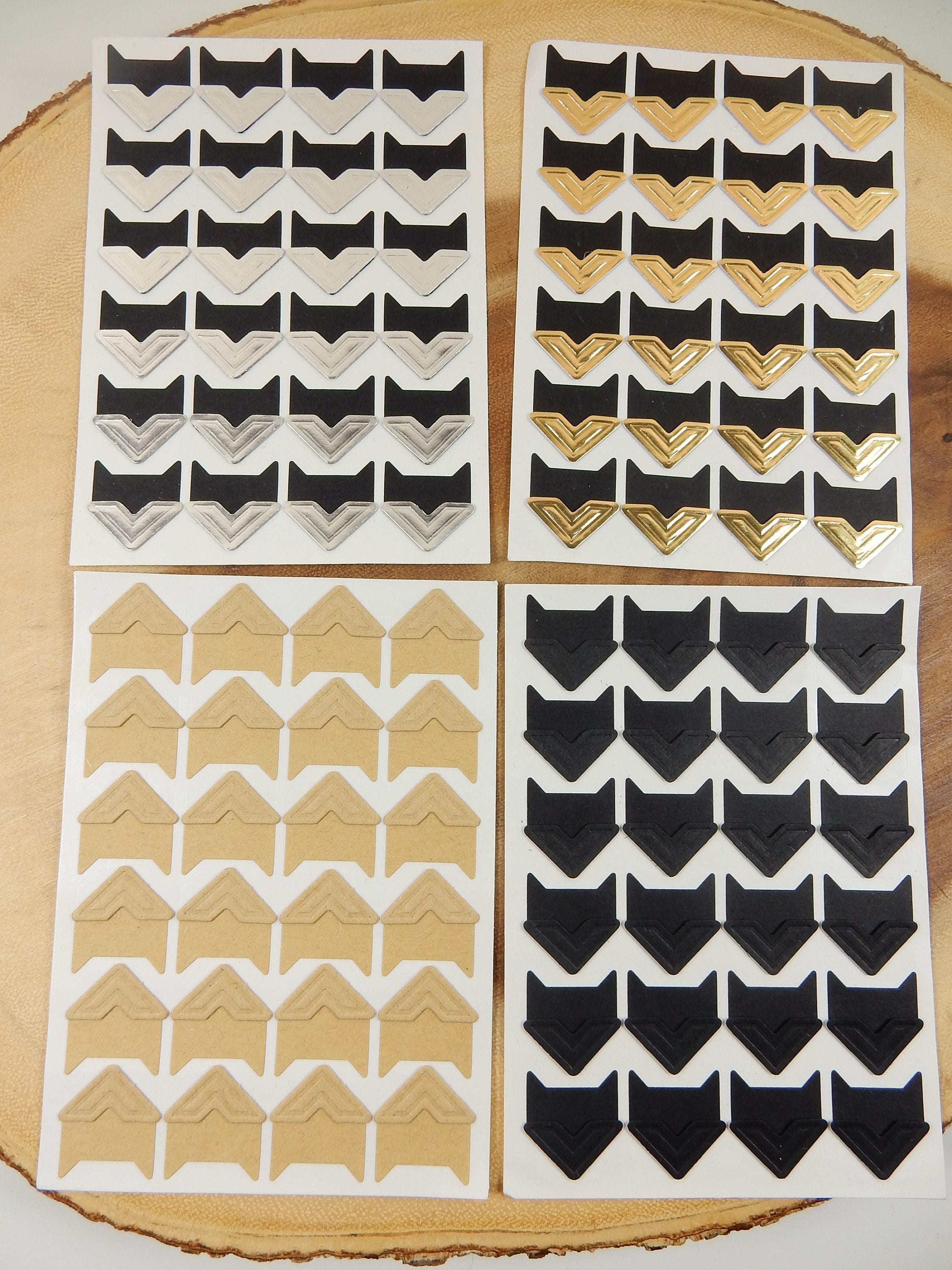 Photo Album Corners Gold and Black Photo Holders Kraft