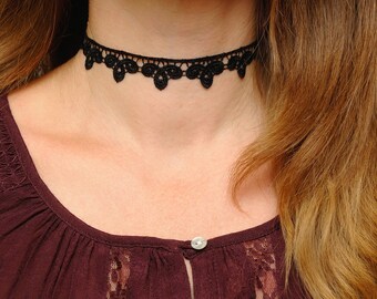 gift for girlfriend gift ideas Black choker Lace choker Black lace Choker necklace Lace necklace Boho choker Gothic choker Victorian choker