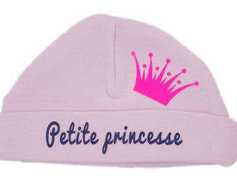 Newborn baby bonnet pink "Princess"