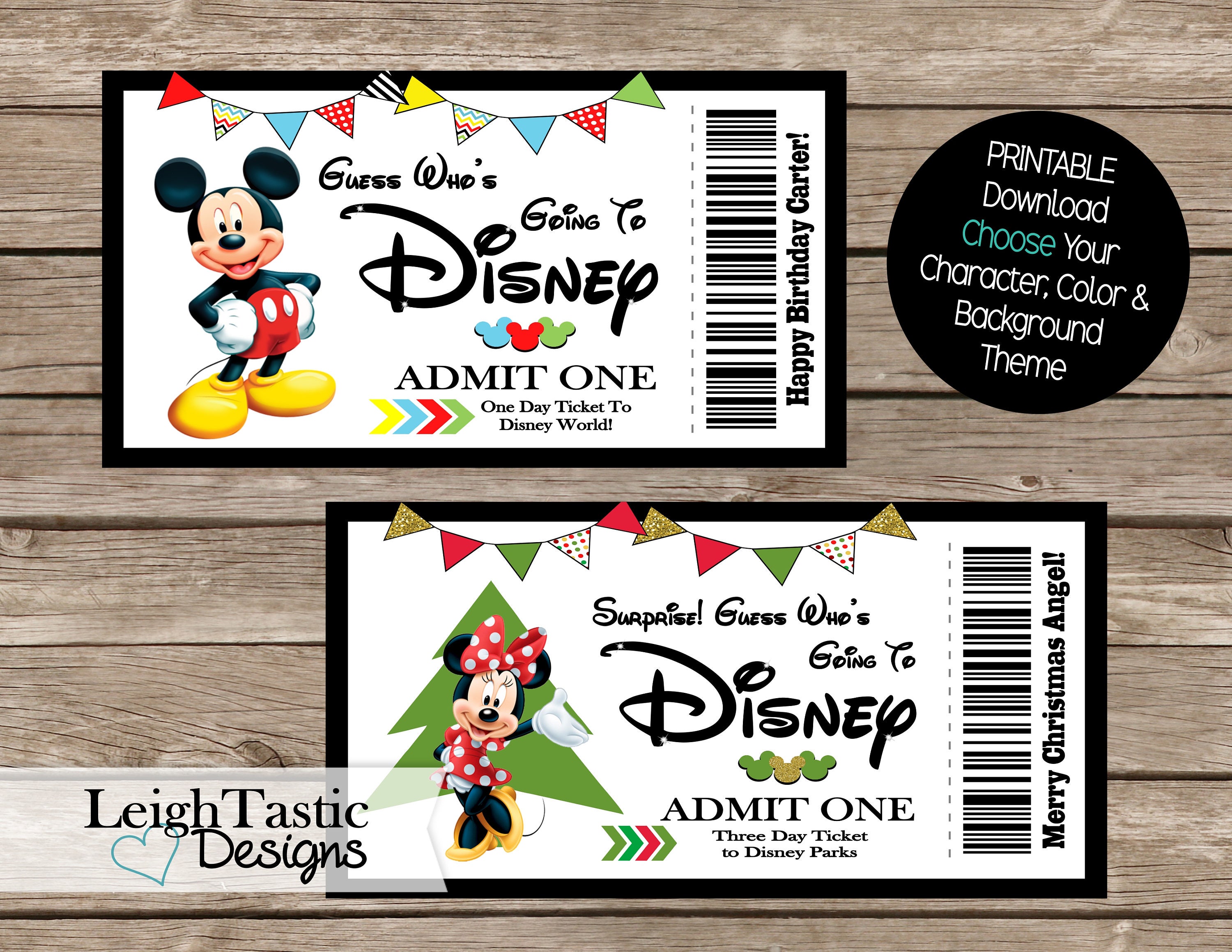 Print At Home Birthday Surprise Ticket Christmas Surprise