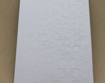 5 embossed cards - embossed flowers