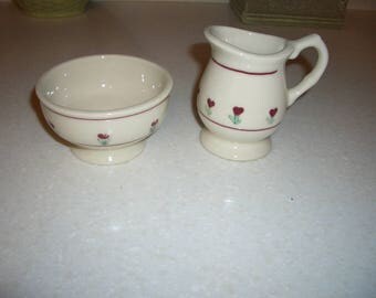 Vintage Hartstone Pottery Sugar and Creamer...Provincial Posy
