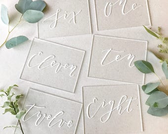 Acrylic table numbers, Modern Calligraphy, Custom table decor, Wedding table number, table numbers, Event table number, Wedding table decor