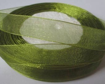 10 m 12mm Green organza Ribbon
