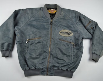 90s Rare 1993 Harley Davidson Motorcycle Full Zip 90th Anniversary Bomber Jacket Mens XL, Vintage Harley Davidson Jacket, Bomber Jacket