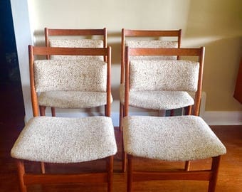 Teak Dining Chairs. Mid-Century Modern Chairs. Vintage Teak. Nordic Furniture.
