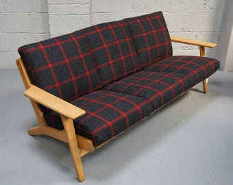 Vintage Danish Oak Settee by Hans J Wegner