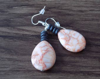 Earring Pearl semi precious Jasper natural Crystal healing