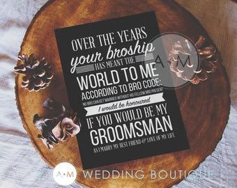 Will You Be My Groomsman Cards , 5x7 BROSHIP