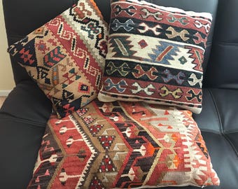 Turkish pillow, vintage kilim pillow, accent pillow, vintage Turkish rug pillow