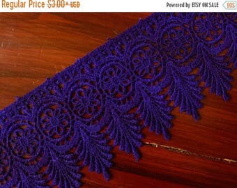 10% OFF Blue Lace Trim, Embroidered Trim, Indian Fabric Trim, Bridal Wear Embellishment, Indian Ribbon