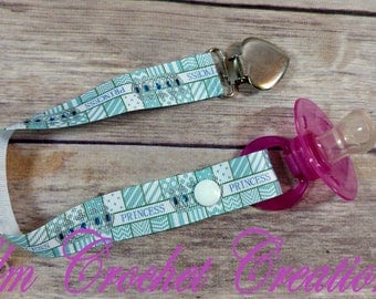 Blue Crown Princess Basic Pacifier Clip - ABDL/DDLG/Age Play - Ready to Ship!