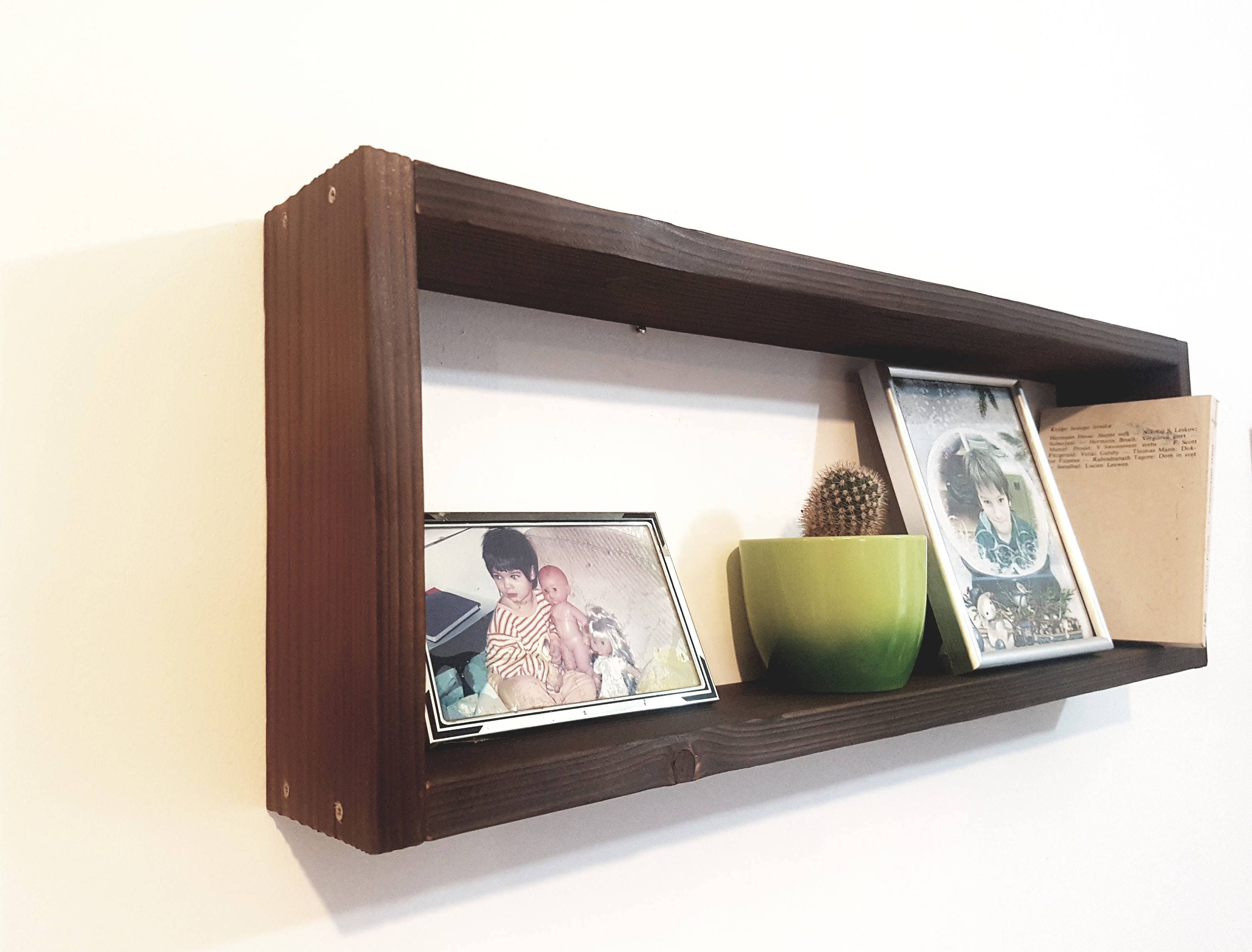 Large Natural Rectangular Shadow Box Shelf Floating Shelf