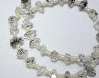50% DISCOUNT Herkimer Diamond Beads,Herkimer Diamond Nuggets, Raw Herkimer Diamond Beads - 6x7.5mm - 7x10mm - 12 Inches Full Strand