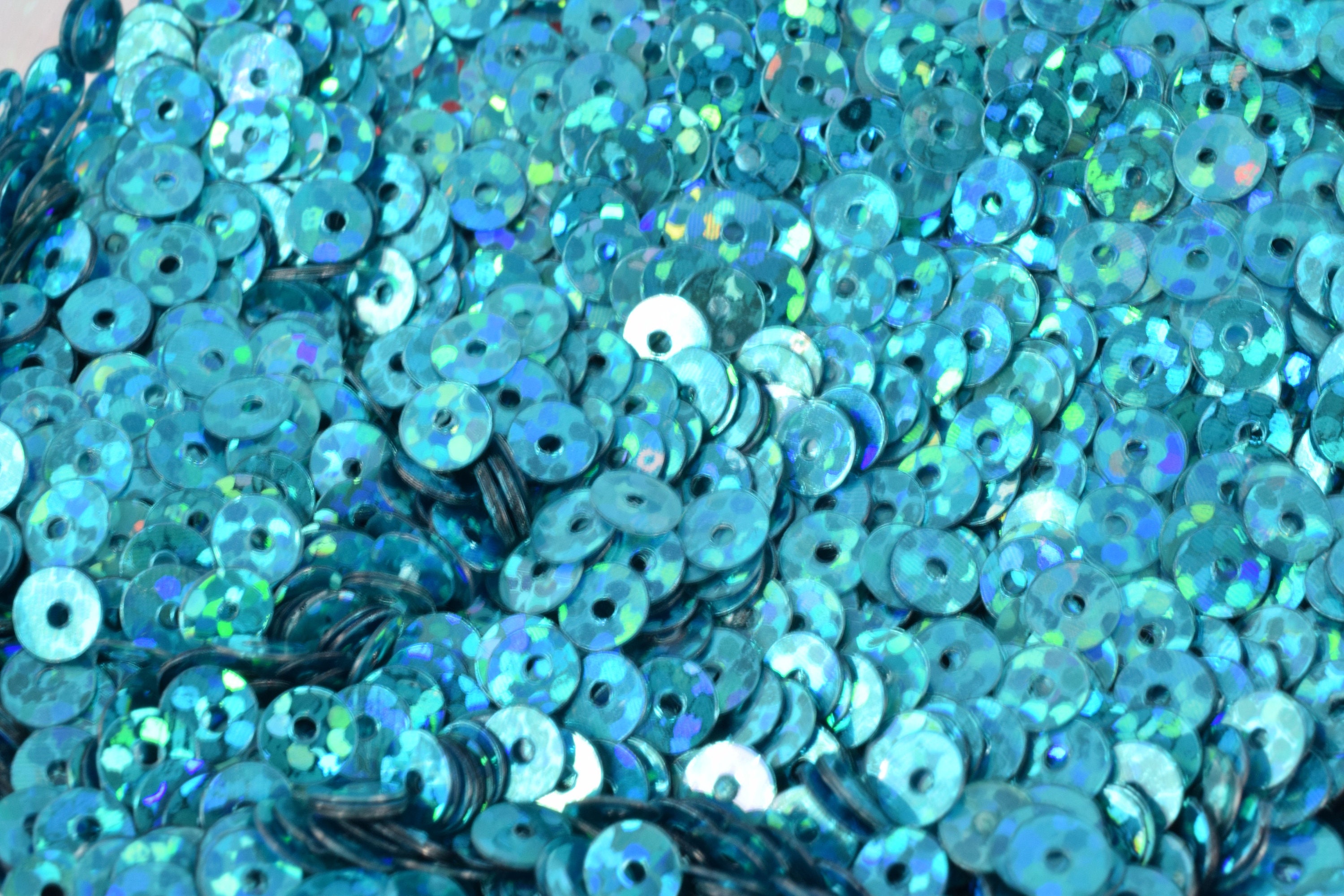 3mm/4mm/6mm Teal Turquoise Iridescent Flat Sequins Round/Loose