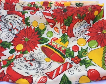 Vintage Christmas Santa Claus Fabric