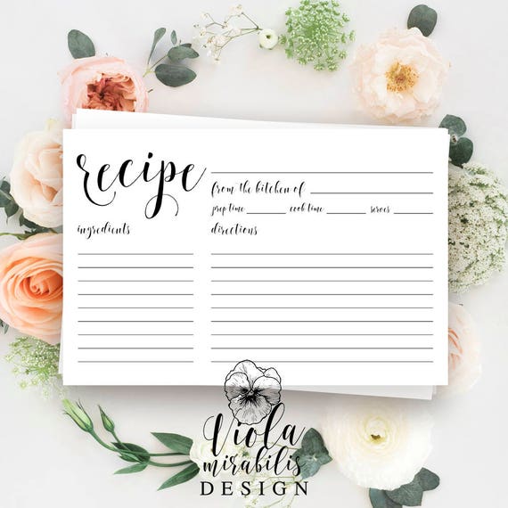Bridal recipe cards printable Bridal shower activities Recipe