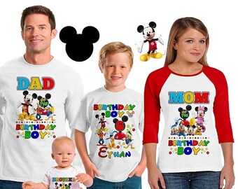 15% Off Mickey Mouse Clubhouse inspired family birthday theme shirt/mickey mouse birthday shirt/Disney vacation shirt/mickey birthday party