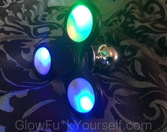 LED Fidget Spinner Butt Plug! Stainless steel anal focus toy, great for adhd, bondage, anxiety and mature sexy times!