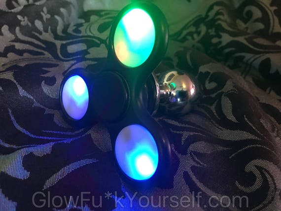 LED Fidget Spinner Butt Plug Stainless Steel Anal Focus Toy