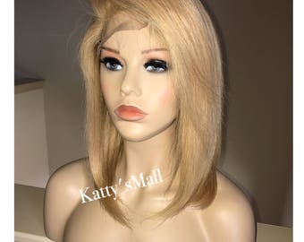 Blonde Lace closure wig, brazilian straight wig, brazilian wig, lace wig, straight wig,honey blonde wig
