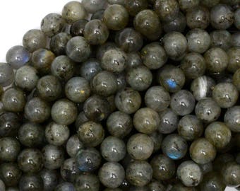 5mm - 5.5mm grey labradorite round beads 15.5" strand 39005
