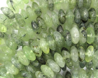 10mm green prehnite rondelle beads 15.5" strand 35184