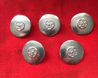 Living History 20mm Lion Head Pewter Button Costume 5 Pack - Re-Enactment