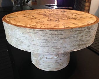 10" Wood Cake Stand , Wedding Cake Stand , Birch Cake Stand , Centerpiece