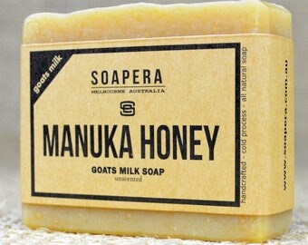 Manuka Honey Goats Milk Soap- made from fresh Australian Goats Milk and New Zealand Manuka Honey, - Soap Era all natural handmade Soap