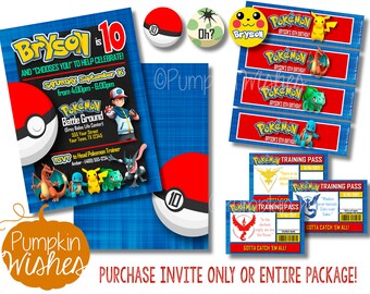Pokemon Invitations/Pokemon Party/Pokemon Invite/Pokemon Birthday/Pokemon GO Invitation/Pikachu Invitation/Pokemon - PRINTABLES
