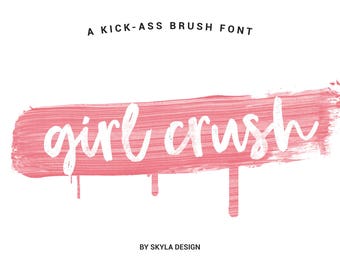 Bold brush font, Modern brush font, Cursive font, Handwritten font, Digital font download, hand lettered font, Feminine font