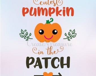 Pumpkin svg, Halloween svg, Fall svg, Cutest Pumpkin svg. Cut file for Silhouette and Cricut. Thanksgiving SVG, DXF, PNG.