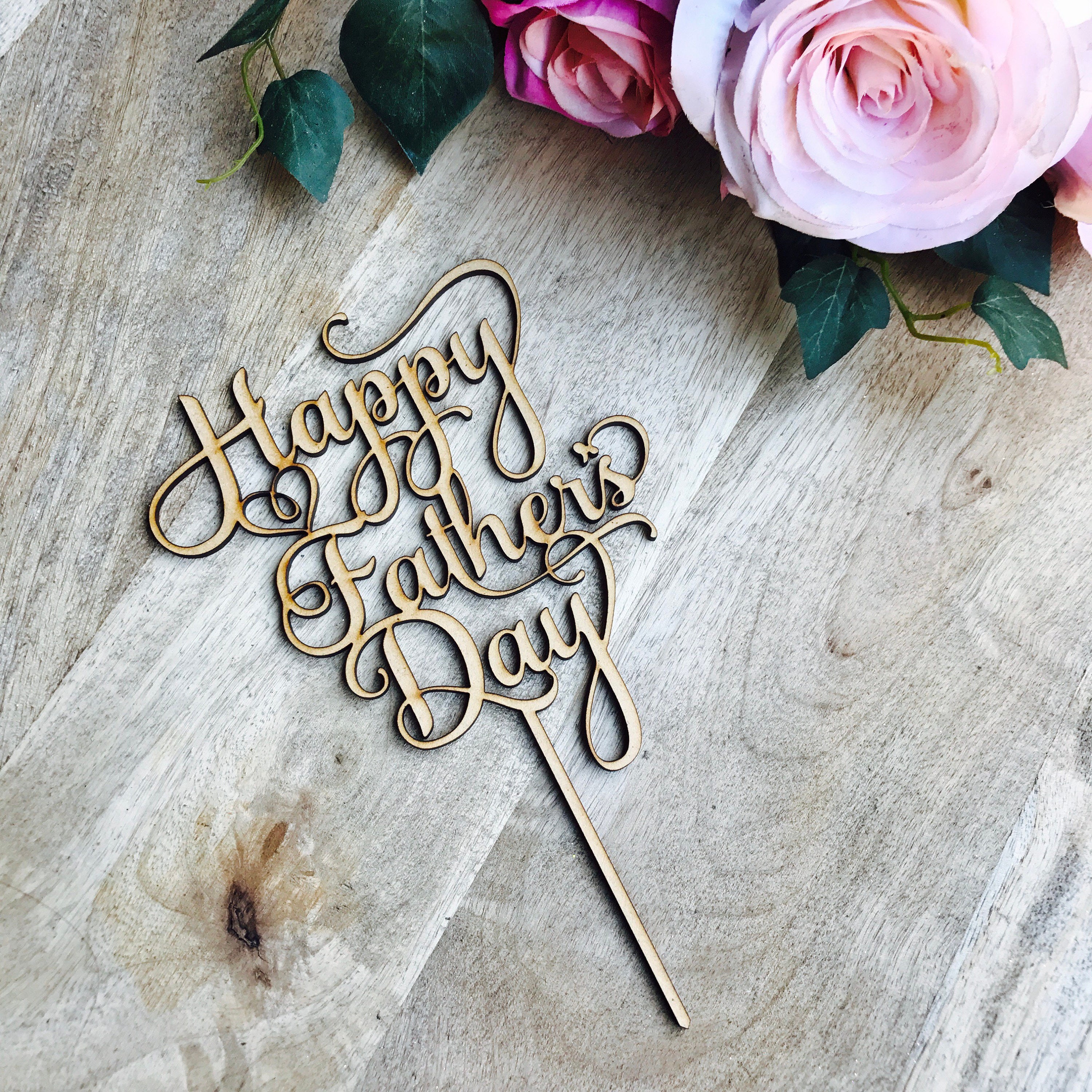 Happy Fathers Day Cake Topper Cake Topper Cake Decoration Boho