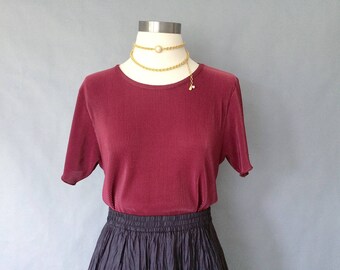 Woven Blouse-Burgundy/Blue 243171