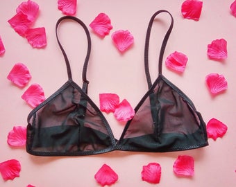 Heavy Smoke Bralette - See Through Bralette, Transparent Bralette, Transparent Lingerie, Sexy Lingerie