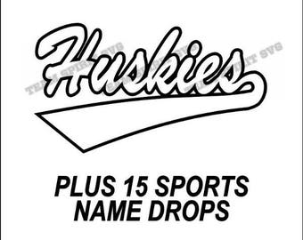 Huskies Swoosh Download Files - SVG, DXF, EPS, Silhouette Studio, Vinyl Cutting Files, Digital Cut Files - Use with Cricut and Silhouette