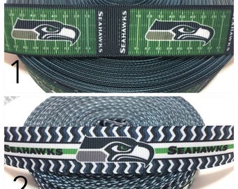 1" Seattle Seahawks Ribbon, Seattle Ribbon, Seahawks Grosgrain Ribbon, NFl Seahawks Ribbon