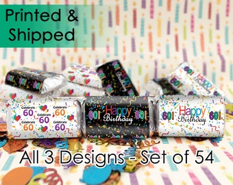 60th Birthday Favors, 60th Party Favors, 60th Bday Party, Happy 60th Bday, 60th Birthday Ideas, Hershey Stickers, Happy 60th Birthday