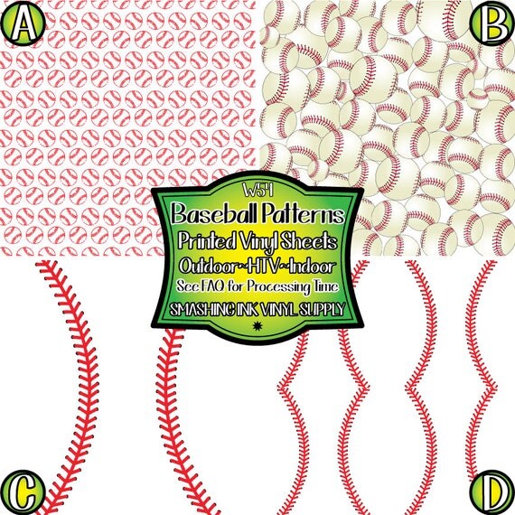 Baseball Pattern Vinyl/Printed Heat Transfer Vinyl/Patterned