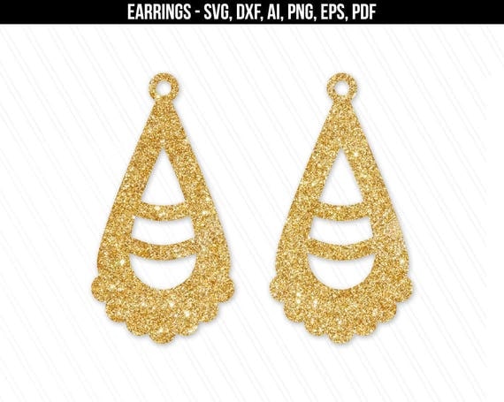 Download Earrings svg Tear drop svg jewelry svg dxf cut filesleather