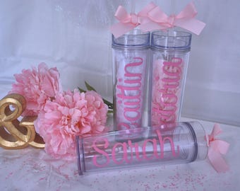 Custom tumbler, personalized tumbler, bridesmade, bachelorette party, bridesmaid tumbler, team gift, personalized bottle with straw, bridal