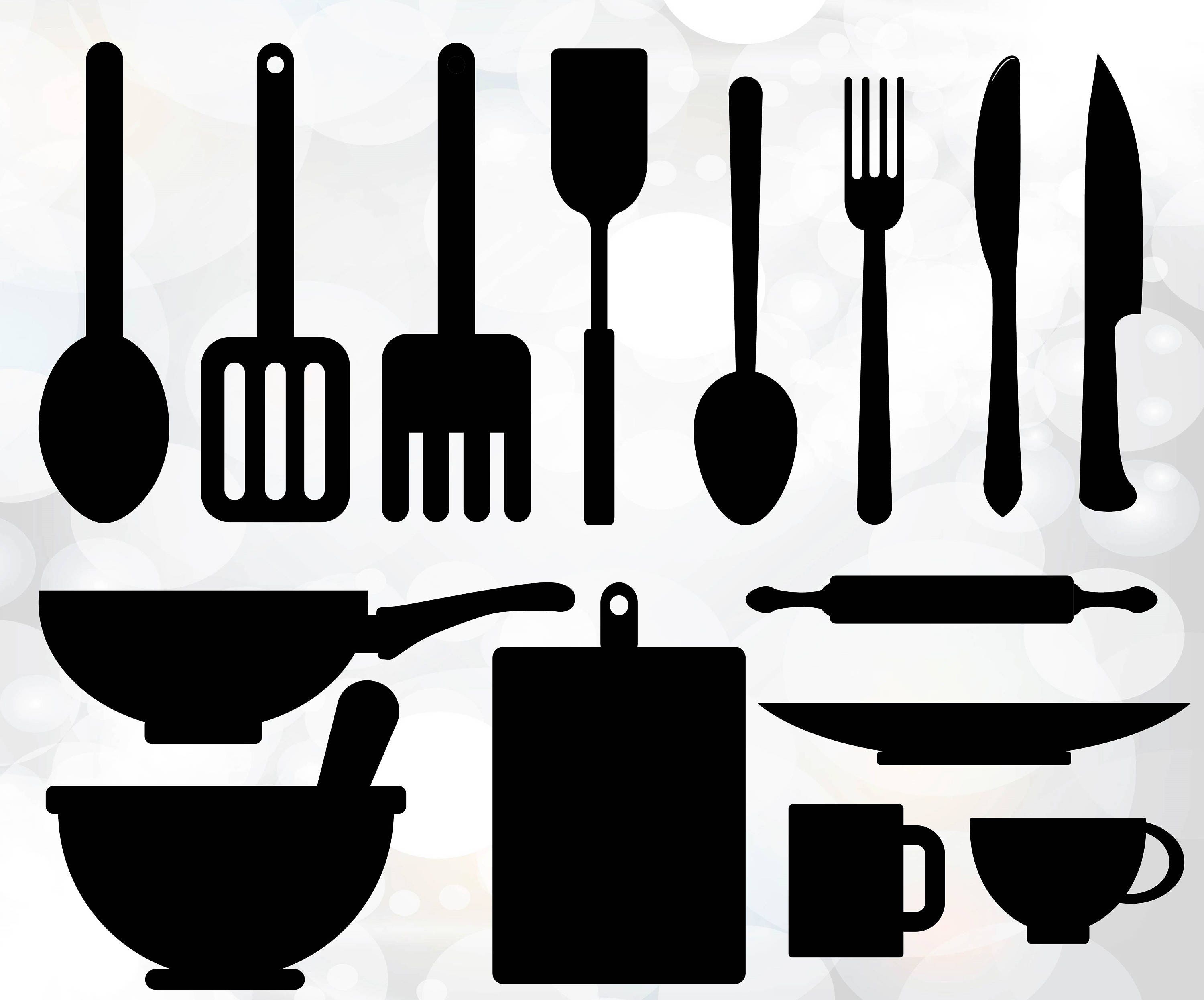 Download Kitchen utensils SVG Utensils Vector Digital Cut File