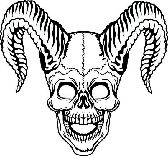 Skull 10 Devil Satan Horns Death Killer Tattoo Skeleton TShirt .SVG