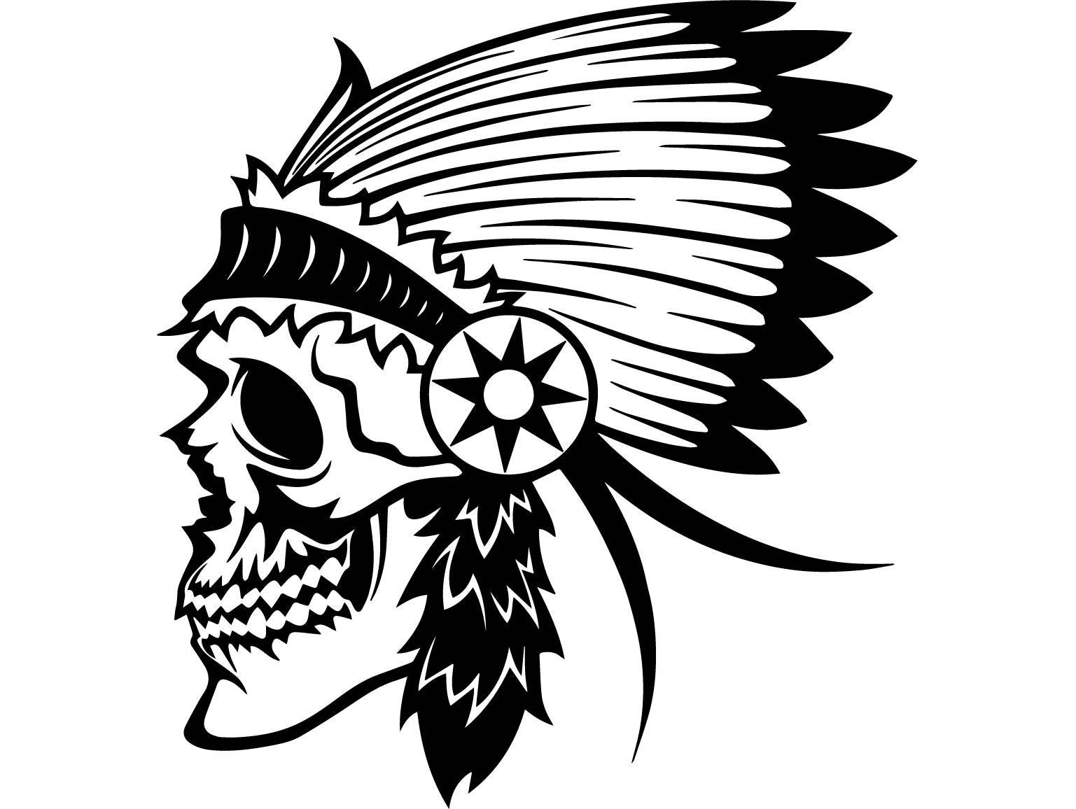 Download Indian Skull #2 Native American Warrior Headdress Feather ...